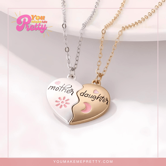 Mother Daughter Heart-Shaped Necklace